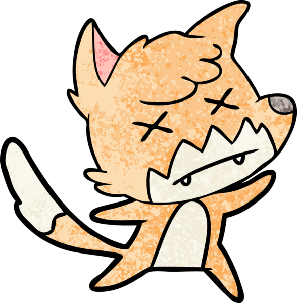 Bir insan tarafından çizilmiş ölü tilki çizgi filmi