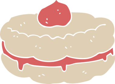 Bir insan tarafından çizilmiş düz renkli çizgi film bisküvisi