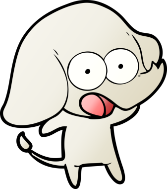 Bir insan tarafından çizilmiş şirin bir fil.