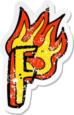 Bir insan tarafından çizilmiş yanan bir karikatürün gerilimli yapıştırması.