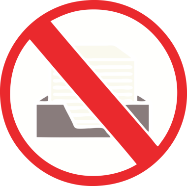 Bir insan tarafından çizilmiş kağıtsız bir ofis sembolünün düz renk retro karikatürü