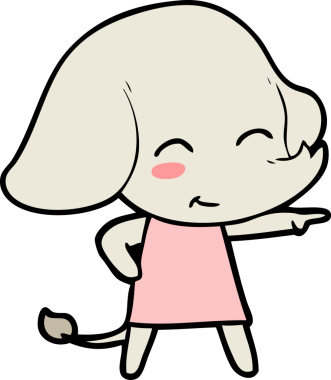 Bir insan tarafından çizilmiş şirin bir fil.