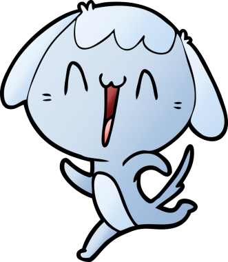 Bir insan tarafından çizilmiş şirin bir çizgi film köpeği.