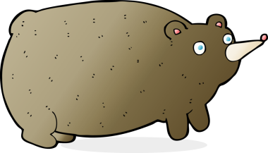 Bir insan tarafından çizilmiş komik çizgi film ayısı.