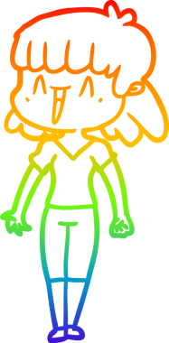 gökkuşağı gradyan çizimi bir insan tarafından çizilmiş bir karikatür kadın