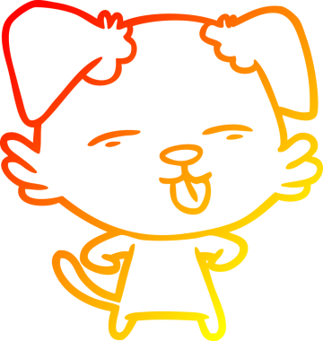 İnsan tarafından çizilmiş bir çizgi film köpeğinin sıcak çizgi çizimi.