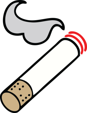 Bir insan tarafından çizilmiş sigara dumanı karikatürü.