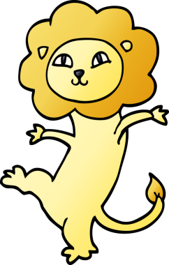 Bir insan tarafından çizilmiş karalama aslanı.