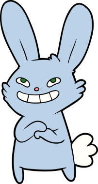 Bir insan tarafından çizilmiş çizgi film tavşanı