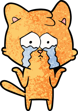 Bir insan tarafından çizilmiş çizgi film kedisi.