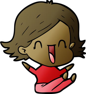 Bir insan tarafından çizilmiş gülen kadın çizgi filmi.