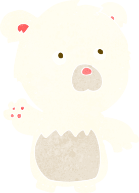 Bir insan tarafından çizilmiş kutup ayısı çizgi filmi.