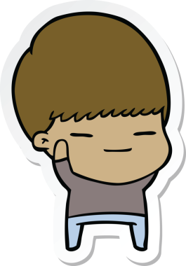 Bir insan tarafından çizilmiş kendini beğenmiş bir çocuğun çıkartması.