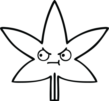 Bir insan tarafından çizilmiş bir sonbahar yaprağının çizgi çizimi