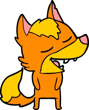 Bir insan tarafından çizilmiş tilki çizgi film karakteri