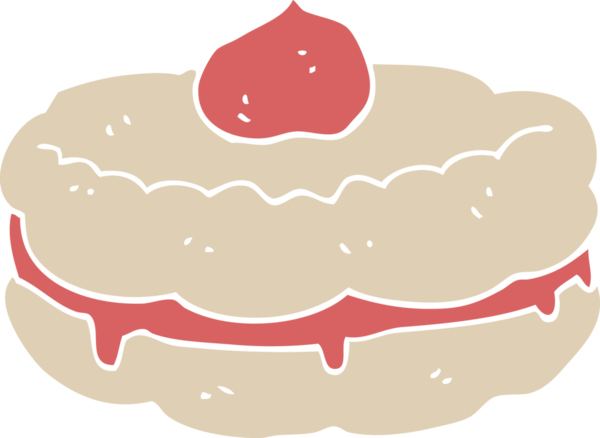 Bir insan tarafından çizilmiş düz renkli çizgi film bisküvisi