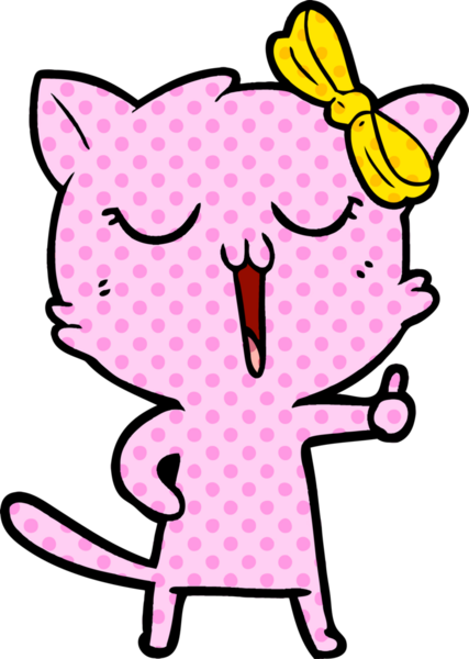 Bir insan tarafından çizilmiş çizgi film kedisi.