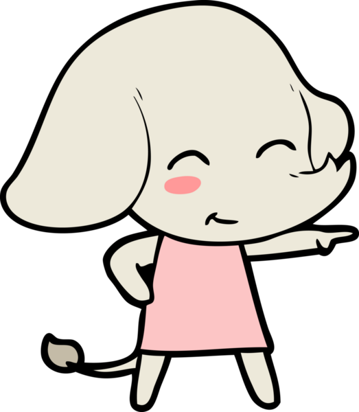 Bir insan tarafından çizilmiş şirin bir fil.