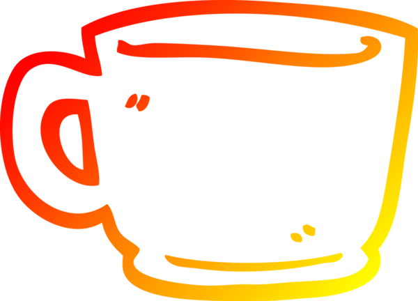 Bir insanın çizdiği çay fincanının sıcak gradyan çizgisi.