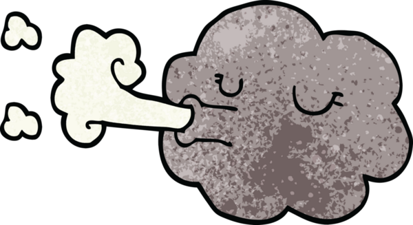 Çizgi film karalama bulutu bir insan tarafından çizilen fırtınayı emiyor