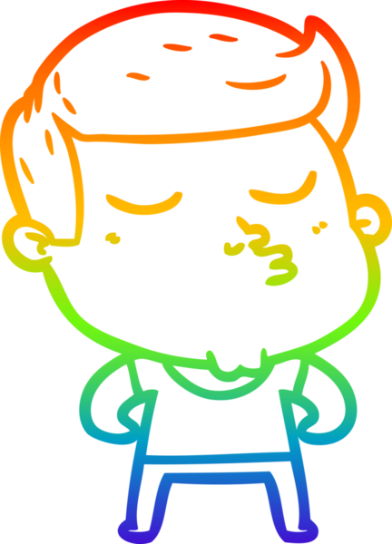 Gökkuşağı gradyan çizgi çizimi Bir insan tarafından çizilen çizgi film modeli adam