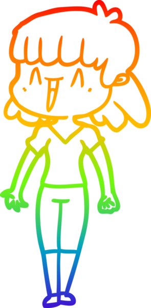 gökkuşağı gradyan çizimi bir insan tarafından çizilmiş bir karikatür kadın