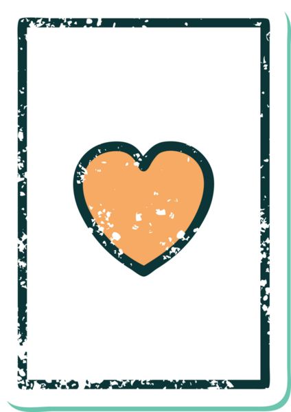 Bir insan tarafından çizilmiş kupa asının sembolik dövmeli görüntüsü.