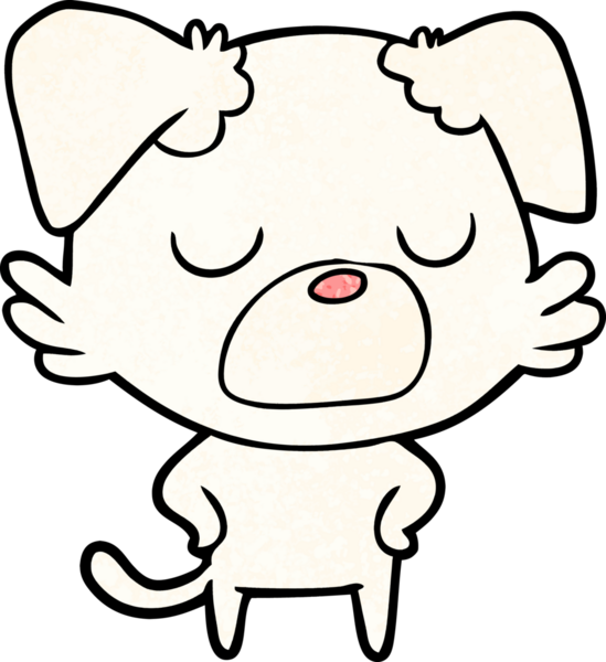 Bir insan tarafından çizilmiş çizgi film köpeği.