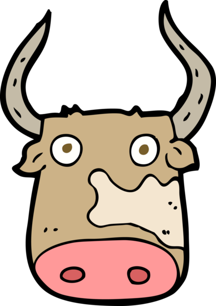 bir insan tarafından çizilmiş çizgi film ineği