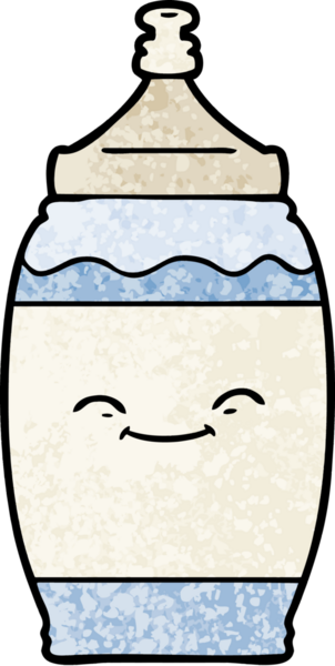 Bir insan tarafından çizilmiş mutlu su şişesi.