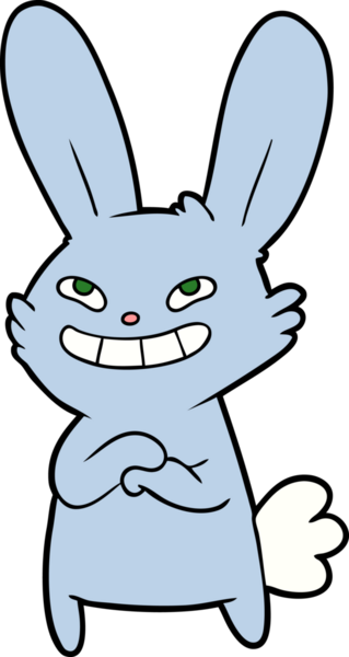 Bir insan tarafından çizilmiş çizgi film tavşanı