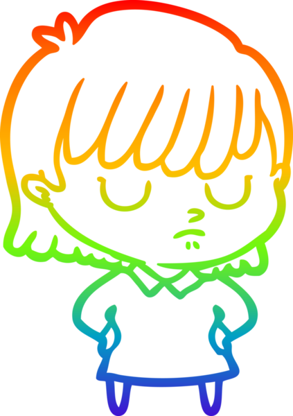 gökkuşağı gradyan çizimi bir insan tarafından çizilmiş bir karikatür kadın