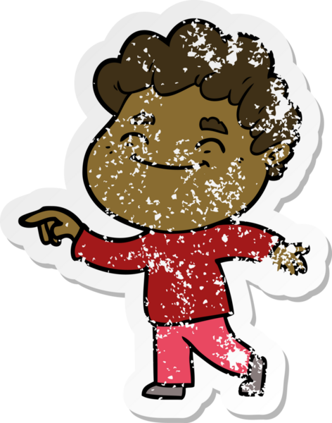 Bir insan tarafından çizilmiş, karikatür dostu bir adamın sıkıntılı çıkartması.