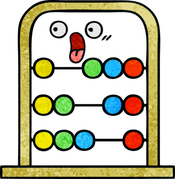 Bir insan tarafından çizilmiş abaküsün retro grunge desen karikatürü.