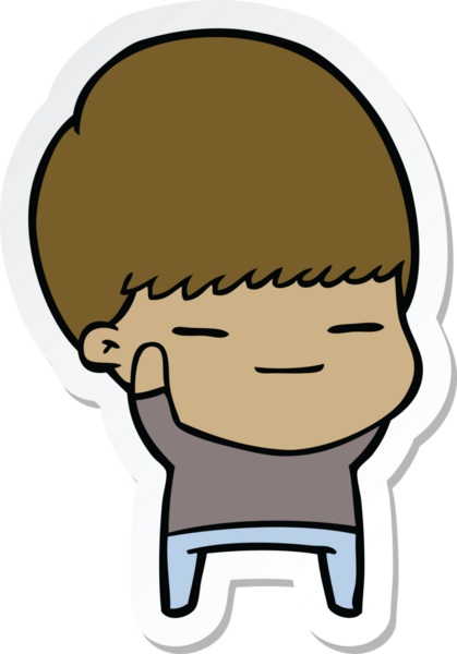 Bir insan tarafından çizilmiş kendini beğenmiş bir çocuğun çıkartması.