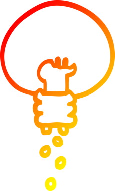 Bir insan tarafından çizilmiş parlak bir ampulün çizgi çizimi.