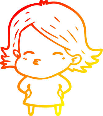 Bir insan tarafından çizilmiş bir karikatür kadın çizimi