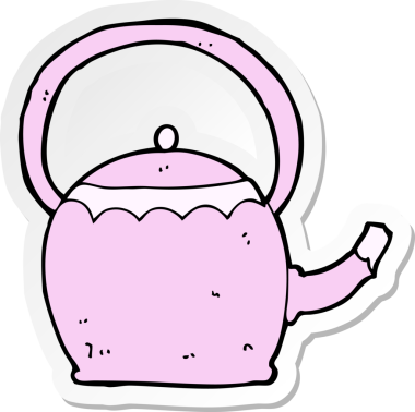 Bir insan tarafından çizilmiş bir çay demliğinin çıkartması.