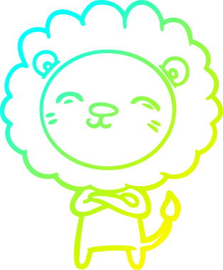 Bir insan tarafından çizilmiş karikatür aslanı çizimi.