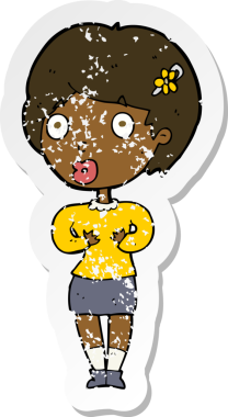 Bir insan tarafından çizilmiş bir karikatürün gerilimli çıkartması.