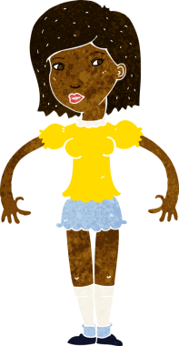 Çizgi filmdeki kadın bir insan tarafından çizilmiş.