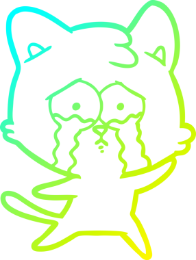 Bir insan tarafından çizilmiş ağlayan bir çizgi filmin soğuk gradyan çizimi