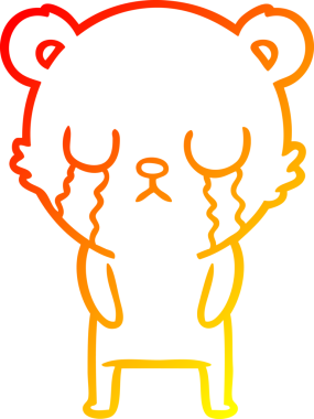 Bir insan tarafından çizilen ağlayan kutup ayısı karikatürünün sıcak çizgi çizimi