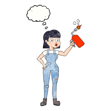 El yazısıyla çizilmiş düşünce baloncuğu, bir insan tarafından çizilmiş eşofmanlı kadın.