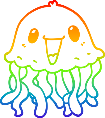 gökkuşağı gradyan çizgi çizimi Bir insan tarafından çizilmiş denizanası çizgi