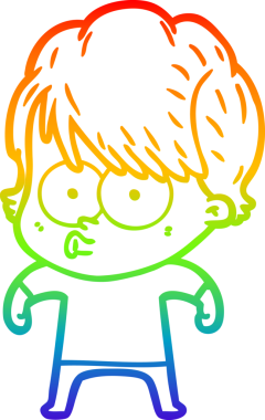 gökkuşağı gradyan çizimi bir insan tarafından çizilmiş bir karikatür kadın