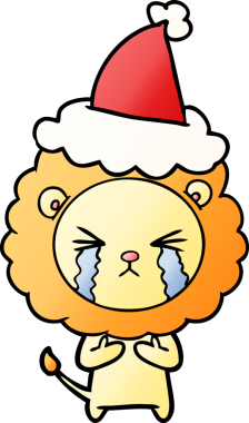 Bir insan tarafından çizilmiş, ağlayan bir aslanın el çizimi karikatürü.