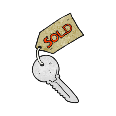 Bir insan tarafından çizilmiş yeni ev anahtarı el yapımı karikatür.