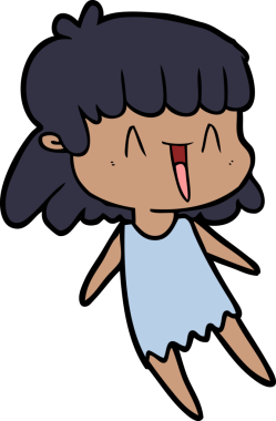 Bir insan tarafından çizilmiş karikatür kadın.