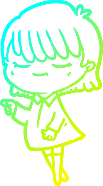 Bir insan tarafından çizilmiş bir karikatür kadın çizimi.